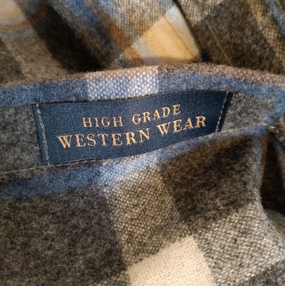 Pendleton Tall XL Canyon Shirt Mens Medium Gray Plaid Pearl Snap - Picture 9 of 10